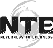 Neverness to Everness (NTE) official game logo with swirl background